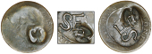 St. Eustatius (Statia), ——— One Stuiver, a Cayenne 2 Sous, rev. countermarked with se raised within a circular...