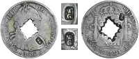 Guadeloupe, ——— Nine Livres, MEXICO, Charles IIII, 8 Reales, 1808th, Mexico City, pierced from the rev. with a...