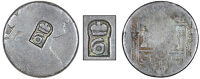 Dominica, ——— Six Bitts (valued at Four Shillings and Sixpence), Charles IIII, a circular centre segment from...