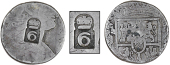 Dominica, ——— Six Bitts, Charles IIII, a circular centre segment from a Spanish-American 8 Réales, obv....