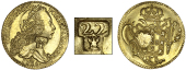 Martinique, ——— Twenty-Two Livres per gros, Brazil, Joseph I, 6,400 Réis, 1776, Rio, obv. countermarked 22...