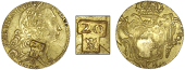 Martinique, ——— Twenty Livres per gros, Brazil, Joseph I, counterfeit 6,400 Réis, 1756, Bahia, obv....