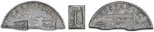 St. Lucia, Issues of c. 1798, Six Escalins, Charles III, a cut half segment of a Spanish-American 8 Réales, obv....
