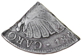 Barbados (General West Indies), Quarter-Dollar, Charles IIII, a cut quarter segment of a Spanish-American 8 Réales,...