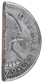 Barbados (General West Indies), Half-Bitt, MEXICO, Charles III, a cut half segment of a Réal, 1772fm, Mexico City,...
