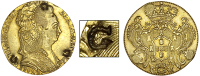 Grenada, ——— Sixty-Six Shillings, Brazil, Maria I, 6,400 Réis, 1789, Rio, obv. countermarked with incuse g...