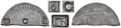 Grenada, Authority of October 1814, Six Bitts (valued at Four Shillings and Sixpence), Charles IIII, a cut half...