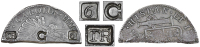 Grenada, Authority of October 1814, Six Bitts (valued at Four Shillings and Sixpence), Charles IIII, a cut half...