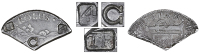 Grenada, ——— Four Bitts (valued at Three Shillings), Charles III, a cut third segment of a Spanish-American 8...