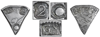 Grenada, ——— Two Bitts (valued at One Shilling and Sixpence), a cut sixth segment of a Spanish-American 8...