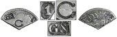 Grenada, ——— One Bitt, SPAIN, Charles III, a cut third segment of a 2 Réales (Pistareen), obv. countermarked...