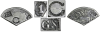 Grenada, ——— One Bitt, SPAIN, Charles III, a cut third segment of a 2 Réales (Pistareen), obv. countermarked...