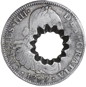 Tobago, Issues of 1798, Eleven Bitt Dollar (valued at Eight Shillings and Threepence), MEXICO, Charles IIII, 8...