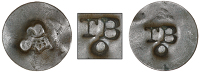 Tobago, ——— Stampee, a crowned C type plain copper flan, rev. countermarked with incuse tb, annulet below,...