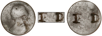 Trinidad, ——— Stampee, ENGLAND, Victoria, Halfpenny, 1864, rev. countermarked with incuse fd, 4.52g/69.7 gr...
