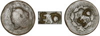 Trinidad, ——— Stampee, U.S.A., large Cent, rev. countermarked with incuse fd, 9.84g/151.8 gr (Lyall p.169; cf....