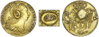 ESSEQUIBO & DEMERARA, Authority of August 1798, Twenty-Two Guilders, Brazil, Joseph I, counterfeit 6,400 Réis,...