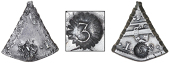 Curaçao, Dutch Administration, c. 1819-1825, Three Reaals (valued at Eighteen Stuivers), a cut fifth segment of a...