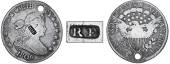 USA, Colonial New York, Half-Dollar, U.S.A., 50 Cents, 1806, pointed 6, stem not through claw, obv. countermarked rf...