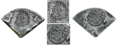 USA, New Orleans, Quarter-Dollar, a cut quarter segment of a Spanish-American 8 Réales (perhaps a Mexican...