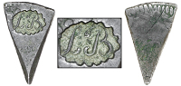 Unattributed, A lightweight cut eighth segment of a Spanish-American 8 Réales, one side countermarked with script...