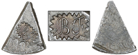 Unattributed, A cut eighth segment of a Spanish-American 8 Réales, one side countermarked with script bf (the...