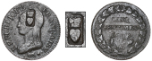 Unattributed, FRANCE, First Republic, 5 Centimes, AN 8aa [1799], Metz, obv. countermarked with a crowned heart...