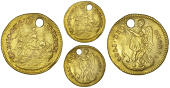 Charles II (1660-1685), Touch Piece, in gold, by J. Roettier, type B, 1.91g/12h (Woolf B). Pierced for use, nearly...