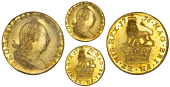 George III (1760-1820), Pre-1816 issues, Pattern Third-Guinea, 1776, by R. Yeo, in gold, laureate bust right, rev....