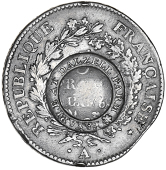Scotland, LANARKSHIRE, Dalzell, a France, Directoire, 5 Francs, AN 6a [1797/8], rev. countermarked payable at...