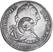 Scotland, LANARKSHIRE, Glasgow, a Mexico, Charles III, 8 Réales, 1784fm, Mexico City, obv. countermarked thistle...