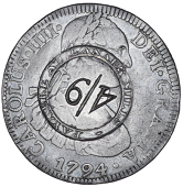 Scotland, LANARKSHIRE, New Lanark, a Mexico, Charles IIII, 8 Réales, 1794fm, Mexico City, obv. countermarked...