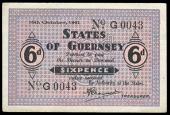 Guernsey, States of Guernsey, German Occupation, Sixpence, 16 October 1941, G 0043 (McCammon GN 35; Pick 22). Good...