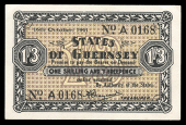 Guernsey, States of Guernsey, German Occupation, One Shilling and Threepence, 16 October 1941, A 0168 (McCammon GN...