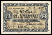 Guernsey, States of Guernsey, German Occupation, One Shilling and Threepence, 16 October 1941, E 0432 (McCammon GN...