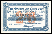 Guernsey, States of Guernsey, German Occupation, Two Shillings and Sixpence, 25 March 1941, A/E 0889 (McCammon GN...