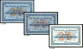 Guernsey, States of Guernsey, German Occupation, Two Shillings and Sixpence, 1 January 1942, A/T 3245, French blue...