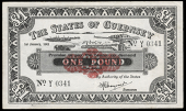 Guernsey, States of Guernsey, German Occupation, One Pound, 1 January 1943, V/1 0341 (McCammon GN 41ii; Pick 33)....