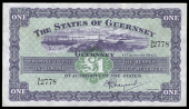Guernsey, States of Guernsey: H.E. Marquand, One Pound, 1 August 1945, 2/L 2778 (McCammon GN 44; Pick 43a). Good...