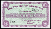 Guernsey, States of Guernsey: L.A. Guillemette, Ten Shillings, 1 June 1959, 11/O 1381 (McCammon GN 43; Pick 42b)....