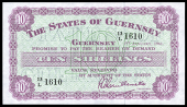 Guernsey, States of Guernsey: L.A. Guillemette, Ten Shillings, 1 January 1961, 13/L 1610 (McCammon GN 43; Pick 42b)....