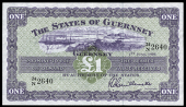 Guernsey, States of Guernsey: L.A. Guillemette, One Pound, 1 June 1959, 24/N 2640 (McCammon GN 44; Pick 43b)....