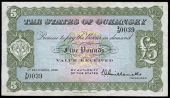 Guernsey, States of Guernsey: L.A. Guillemette, Five Pounds, 1 December 1956, 2/B 0039 (McCammon GN 45; Pick 44)....