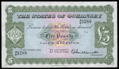 Guernsey, States of Guernsey: L.A. Guillemette, Five Pounds, 1 December 1956, 2/E 3288 (McCammon GN 45; Pick 44)....