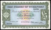 Guernsey, States of Guernsey: L.A. Guillemette, Five Pounds, 1 March 1965, 2/V 0250 (McCammon GN 45; Pick 44). Good...
