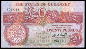 Guernsey, States of Guernsey: W.C. Bull, Twenty Pounds, Z 013311 replacement (McCammon GN 52; Pick 51a)....