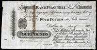 Early Irish Issues, Co. Dublin, Dublin, Alexanders Bank, Four Pounds Post Bill, 7 June 1820, no. 4081, for Sir...
