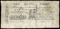 Early Irish Issues, Co. Dublin, Dublin, Ffrenchs Bank, One Pound, 21 January 1813, no. 377, for Hon. Charles...