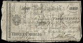 Early Irish Issues, Co. Limerick, Limerick, Bank of Limerick, Three Guineas, 29 November 1817, no. 610, for George...