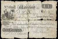 Early Irish Issues, Co. WATERFORD, Waterford, One Pound, 2 November 1809, no. 3916, for Samuel Roberts, John Roberts...
